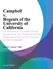 Campbell v. Regents of the University of California synopsis, comments