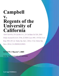 campbell v. regents of the university of california book cover image