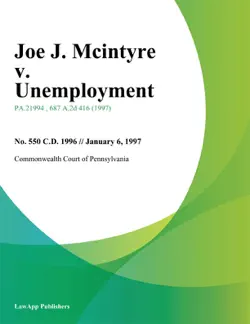 joe j. mcintyre v. unemployment book cover image