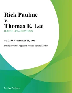 rick pauline v. thomas e. lee book cover image