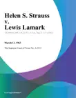 Helen S. Strauss v. Lewis Lamark synopsis, comments
