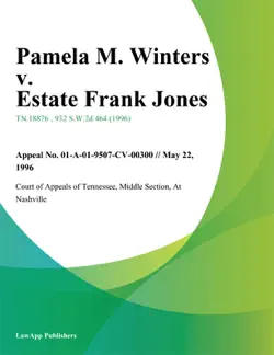 pamela m. winters v. estate frank jones book cover image