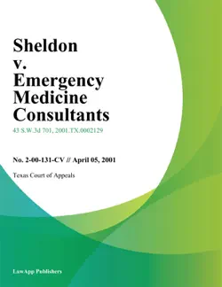sheldon v. emergency medicine consultants book cover image