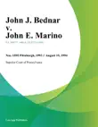 John J. Bednar v. John E. Marino synopsis, comments