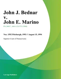 john j. bednar v. john e. marino book cover image