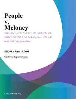 people v. meloney imagen de la portada del libro