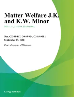 matter welfare j.k. and k.w. minor imagen de la portada del libro