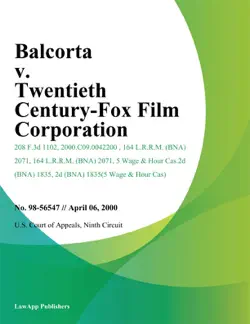 balcorta v. twentieth century-fox film corporation book cover image