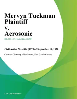mervyn tuckman plaintiff v. aerosonic book cover image