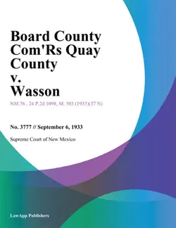 board county comrs quay county v. wasson book cover image