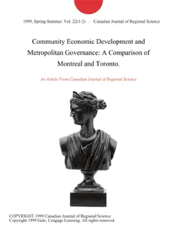 community economic development and metropolitan governance: a comparison of montreal and toronto. imagen de la portada del libro