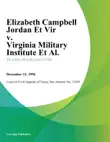Elizabeth Campbell Jordan Et Vir v. Virginia Military Institute Et Al. synopsis, comments