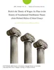 Hicks's the Theory of Wages: Its Place in the History of Neoclassical Distribution Theory (John Richard Hicks) (Critical Essay) sinopsis y comentarios
