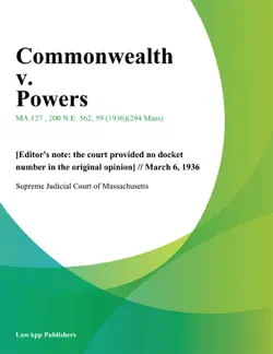 commonwealth v. powers imagen de la portada del libro