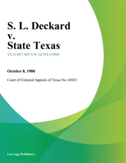 s. l. deckard v. state texas imagen de la portada del libro