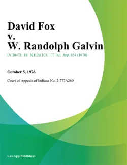 david fox v. w. randolph galvin book cover image