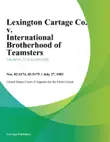 Lexington Cartage Co. v. International Brotherhood of Teamsters synopsis, comments