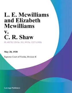 l. e. mcwilliams and elizabeth mcwilliams v. c. r. shaw book cover image