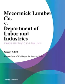 mccormick lumber co. v. department of labor and industries book cover image