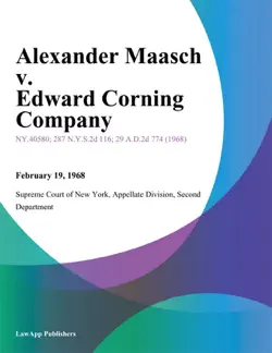 alexander maasch v. edward corning company book cover image