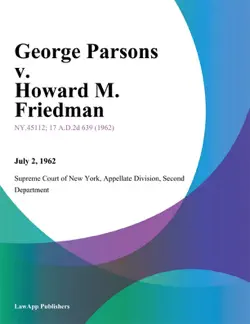 george parsons v. howard m. friedman book cover image