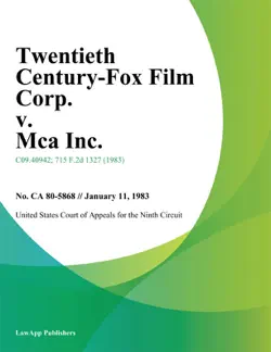 twentieth century-fox film corp. v. mca inc. imagen de la portada del libro