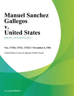 manuel sanchez gallegos v. united states imagen de la portada del libro
