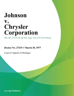 johnson v. chrysler corporation imagen de la portada del libro
