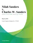 Nilah Sanders v. Charles W. Sanders synopsis, comments