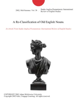 a re-classification of old english nouns. imagen de la portada del libro