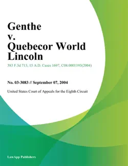 genthe v. quebecor world lincoln book cover image