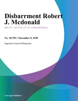 disbarrment robert j. mcdonald book cover image