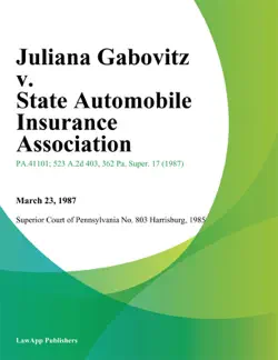 juliana gabovitz v. state automobile insurance association book cover image