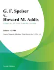 G. F. Speiser v. Howard M. Addis sinopsis y comentarios