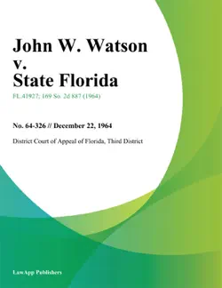 john w. watson v. state florida book cover image
