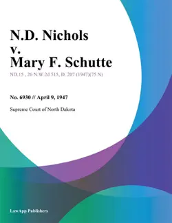 n.d. nichols v. mary f. schutte imagen de la portada del libro