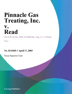 pinnacle gas treating, inc. v. read book cover image