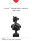 Literatura Y Tecnologia En Dario, Oquendo De Amat Y Palma. sinopsis y comentarios