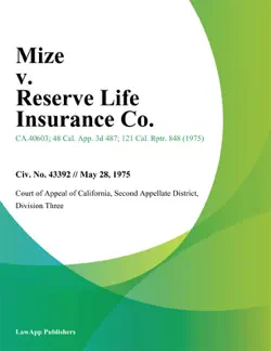 mize v. reserve life insurance co. book cover image