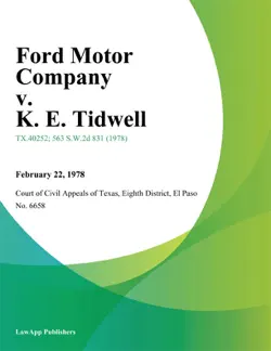 ford motor company v. k. e. tidwell book cover image