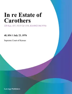in re estate of carothers imagen de la portada del libro
