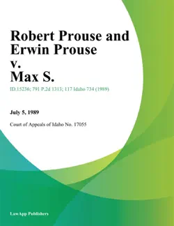robert prouse and erwin prouse v. max s. book cover image