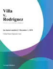Villa v. Rodriguez sinopsis y comentarios