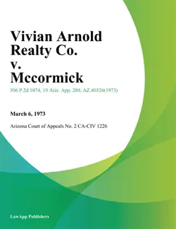 vivian arnold realty co. v. mccormick book cover image