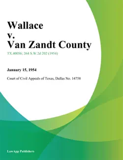 wallace v. van zandt county imagen de la portada del libro