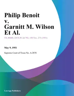 philip benoit v. garnitt m. wilson et al. book cover image