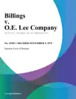 Billings v. O.E. Lee Company synopsis, comments