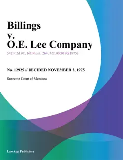 billings v. o.e. lee company book cover image