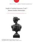 Insights to Teaching Generations X and Y Business Students (Manuscripts) sinopsis y comentarios