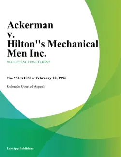 ackerman v. hiltons mechanical men inc. book cover image